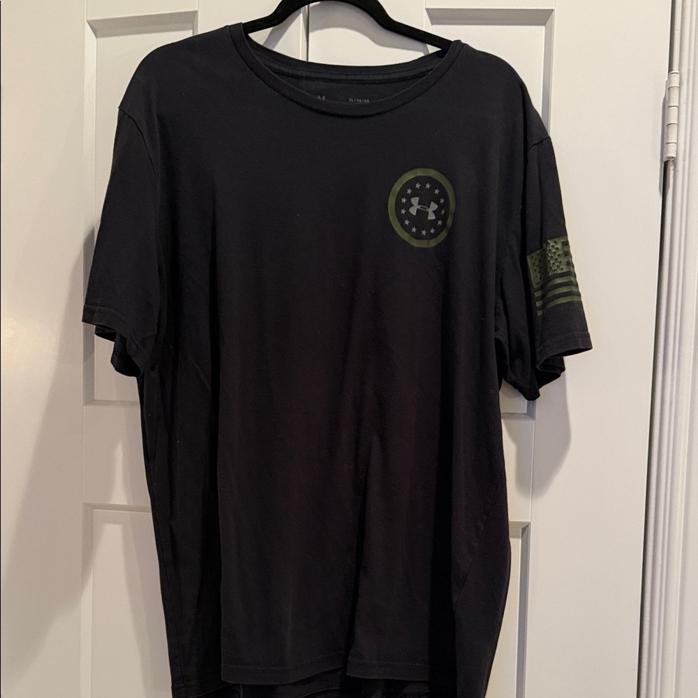 Under Armour Men's Black Tee with Green Accents